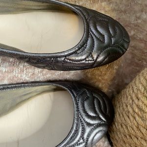 Coach grey quilted flats size 8